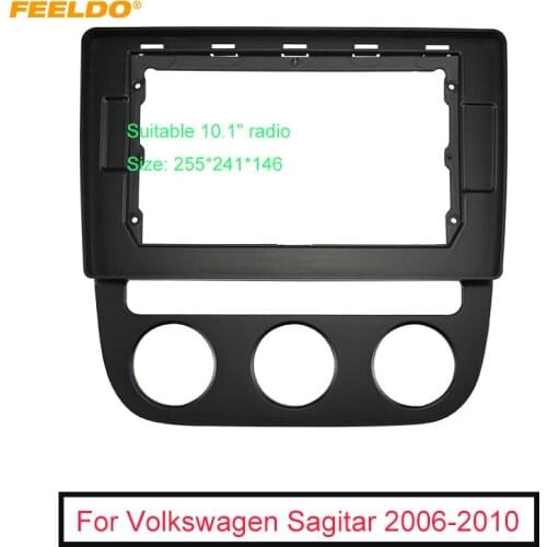 FEELDO Car Audio Fascia Frame Adapter For Volkswagen Sagitar 06-10 10.1" Big Screen 2DIN Dash Fitting Panel Frame Kit