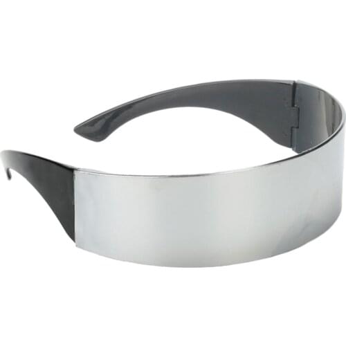 Stylish Metallic Silver Outer Space Robot Alien Eye Glasses Shade Eyewear Sunglasses One Pieces Robots Goggle Eyeglasses