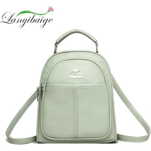 Simple And Trendy Womens Designer 2021 Fashion All-Match Solid Color Backpack Large-Capacity Casual Multi-Function Backpacks