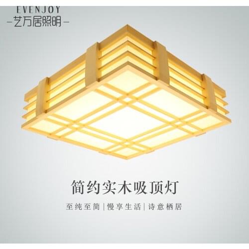Japanese style Delicate Crafts Wooden Frame Ceiling Light led ceiling lights luminarias para sala dimming led ceiling lamp