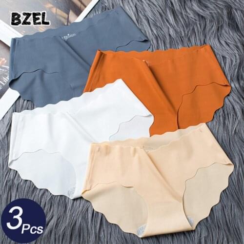 BZEL 3Pcs/lot Sexy Womens Sport Panties Set Underwear Seamless Solid Briefs Low Rise Female Fashion Panty Comfort Lady Lingerie