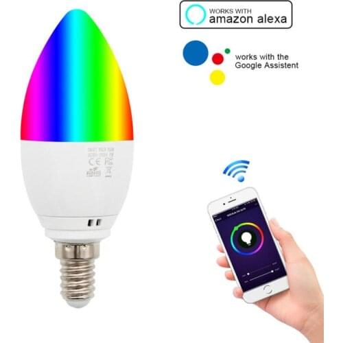 5W WiFi Smart Light Bulb E14 E17 RGB Lamp Work With Alexa Google Home IFTTT Smart Speaker Voice Control AC85-265V RGB Smart Bulb