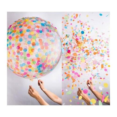 1Pcs 36Inch Transparent Confetti Balloon Mariage Wedding Decoration Jumbo Globos Anniversaire Baby Shower Party Decoration