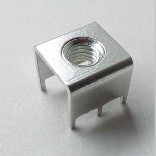 180A PCB High Current Solder Terminal M8 Nut Copper Terminal Fastener 18 * 18 X20