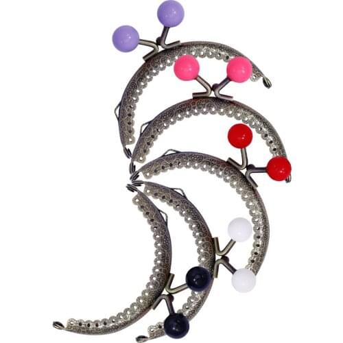 5PCS 8.5CM Antique Bronze Coin Metal Purse Frame 5 Color Candy Head Kiss Clasp Clutch DIY Bag Metal Clasp Accessories