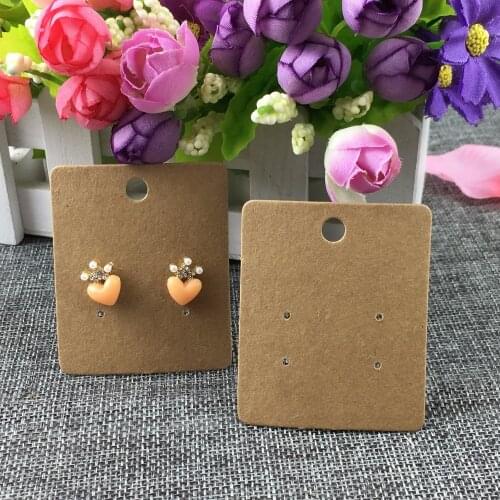 6*5cm Kraft Blank Multi-hole Earring Cards Jewelry Display Brown Earring Paper Card Retro Cards 1lot=400pocs Accept Custom Logo