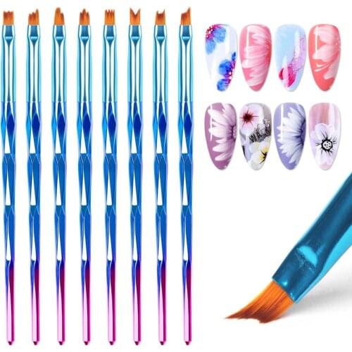 8PC/Set DIY Various Shapes Nail Brush Nail Painting Brush Nail Designs Draw Lines Flowers Patterns Nail Art Pen Manicure Tool