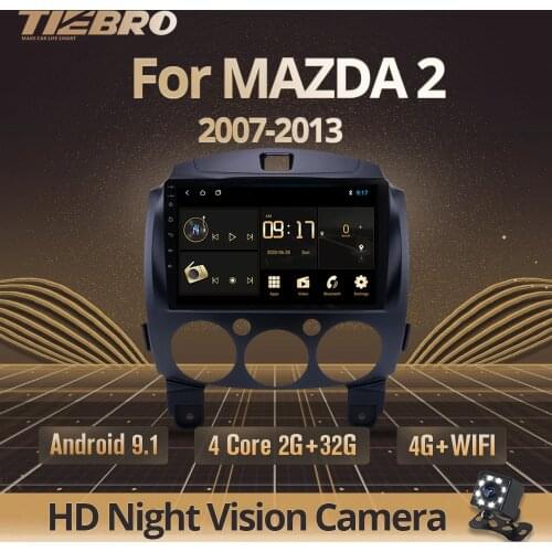 TIEBRO Android 9.0 2G+32G DSP Car Radio Multimedia Video Player For MAZDA 2 Mazda2 2007-2013 Navigation GPS 2din Autoradio
