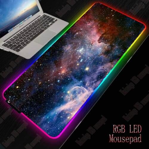 XGZ Nebula RGB Large Gaming Starry Mouse Pad Gamer Led Computer pad Big Mat with Backlight for Keyboard Desk