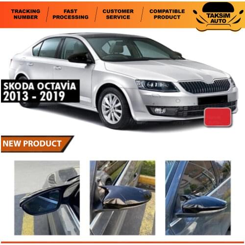 Right and Left)For Skoda Octavia 3 (A7) bat Mirror Cover Piano Black 2013-2019 From Quality Product Full Harmony 1 Suit 2 Piece