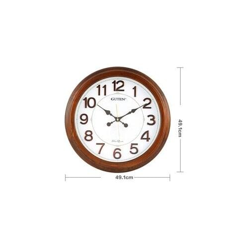 Decorative Solid Wood Clock European Wall Clock Living Room Mute Modern Minimalist Clock Creative Atmosphere Wall Hanging Watch