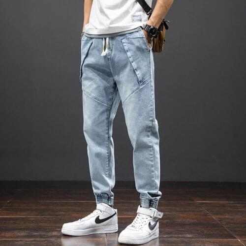 2021 Autumn Spring Summer Ankle-Length Baggy Jeans Men Streetwear Jogger Jeans Denim Harem Pants Plus Size 6XL 7XL 8XL