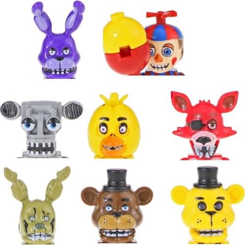 8pcs Five Nights Building Blocks FNAF Bonnie Foxy FreddyChica Bear Figure Doll Toys For Children Xmas Gifts