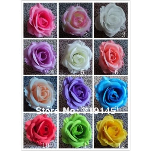 100PCS 9CM 13colors artificial rose flower head diy wedding car wedding bouquet arch flower decoration Fabric flower