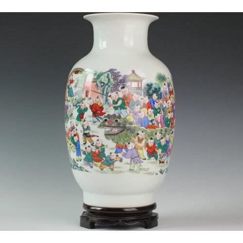 Jingdezhen ceramic famille rose porcelain vase Glazed pottery vases The ancient philosophers figure household decoration