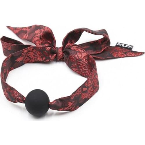 Mouth Gag ball Chinese Style Pattern Oral Ball Lace Black Solid Silicone Mouth Ball SM bdsm sexe for women