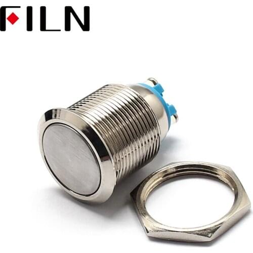 16mm Doorbell Bell Horn Push Button Switch Momentary Waterproof Stainless Steel Metal Screw Feet Car Auto Engine PC Power Start