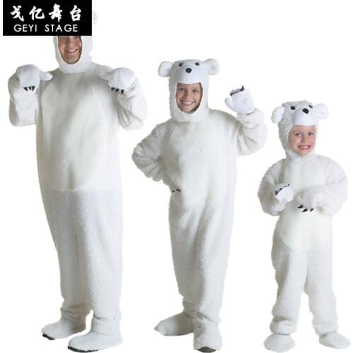 Childrens Day Halloween Adult Children Polar Bear Costume Polar Bear Costume Cartoon Prop Costume Parent-child Costume