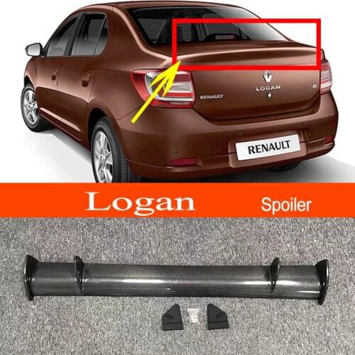 Logan Real Carbon Fiber GT-style Car-styling Sporty Rear Trunk Wing Spoiler for Renault Logan Sedan