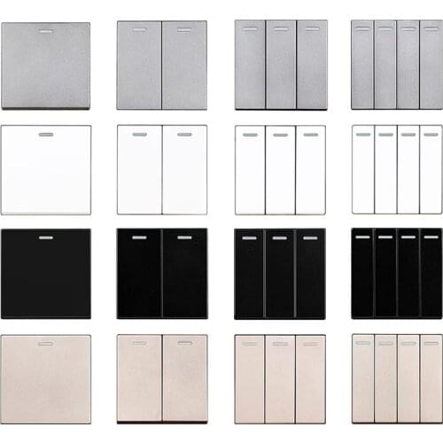 Jim DuDu Type A Modules DIY Free Combination Gray 1 2 3 4 Gang 1 / 2 Way On / Off Grey Wall Light Push Button Switch