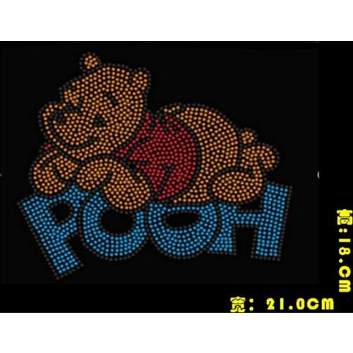 Cartoon sticker hot fix rhinestone transfers iron on crystal transfers design iron on patches appliques for sweater