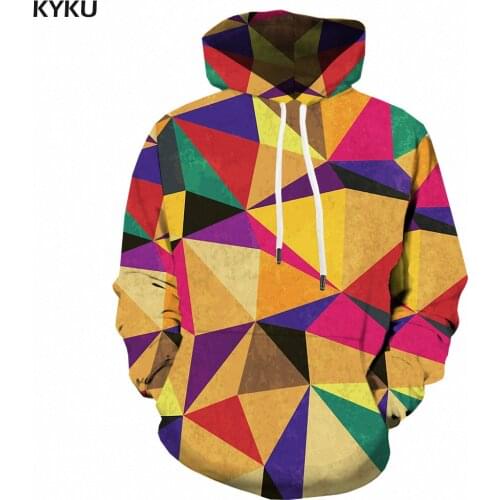 KYKU Brand Tetris Hoodie Men Psychedelic Hoody Anime Colorful 3d Printed Art Sweatshirt Printed Hooded Casual Long Sleeve Funny