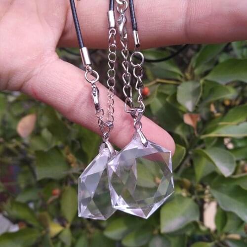 Natural Quartz Clear Crystal Star of David Carving Pendant Healing 1pcs