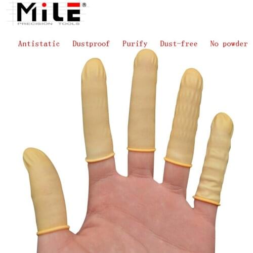 MILE Disposable Anti Static Rubber Latex Finger Cots Eyebrow Extension Gloves Practical Off Eyelash Extension Tool Accessories