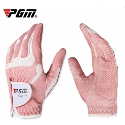 PGM Golf Gloves Left Right Hand Non-slip Breathable mittens Womens Sport Gloves ladies Nanometer Cloth Golf Palm wear-resistant