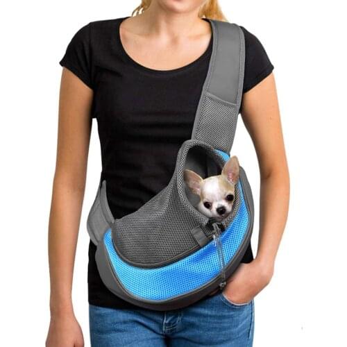 Pet Puppy Carrier Outdoor Travel Dog Shoulder Bag Mesh Oxford Single Comfort Sling Handbag Tote Pouch for 5-11lb Weight Cat Dog