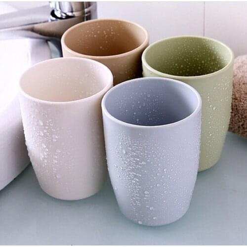 Plastic Tea Cups Unbreakable Reusable Eco-Friendly Wheat Straw Cup Coffee Tea Milk Drink Cup Toothbrush Cup for Home Bathroom