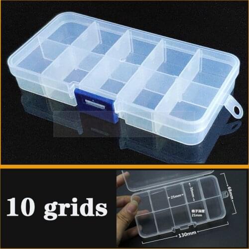 Plastic Storage Box Practical Adjustable 10 grid Compartment Jewelry Earring Bead Screw Holder Case Display Organizer Container