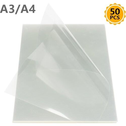 50Pcs A3/A4 Inkjet Printing Film for Screen Printing Films Paper PCB Printer Stencil Inkjet Film Retain Ink Textiles Paper Craft