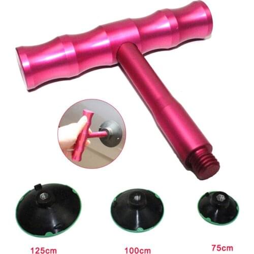 Portable Car Body Dent Repair Tool Kit T-Bar Slide Hammer & 3 Sized Suction Tabs