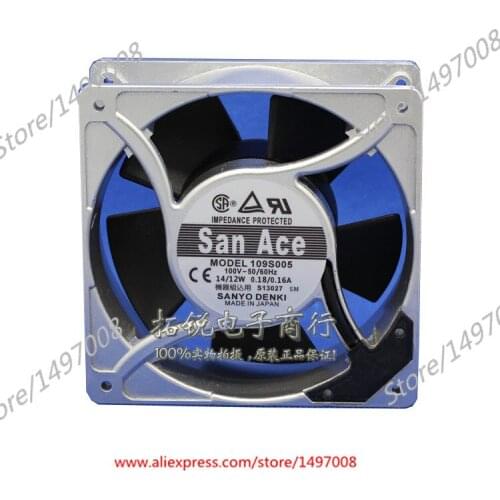 Sanyo Denki 109S005 AC 100V 14W/12W 120x120x38mm Server Cooling Fan