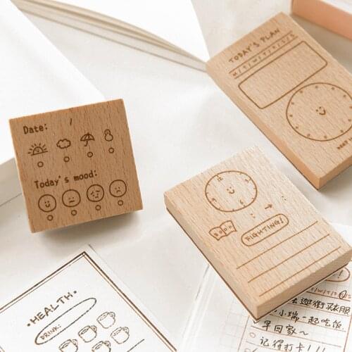Vintage List Memo Movie Record Today Plan Stamp DIY Wooden Rubber Stamps For Scrapbooking Stationery Scrapbooking Standard Stamp