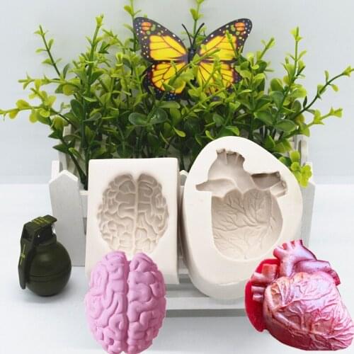 Halloween Heart Brain Silicone DIY Mold Resin Kitchen Baking Tool Pastry Cake Fondant Moulds Dessert Chocolate Lace Decoration