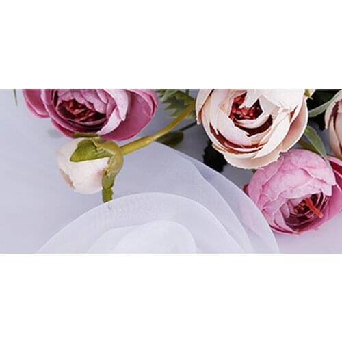 Soft Solid White Organza Tulle Fabric For Dress And Curtain, Black, Burgundy, Blue, Pink, Green, Gray, Beige, By The Meter