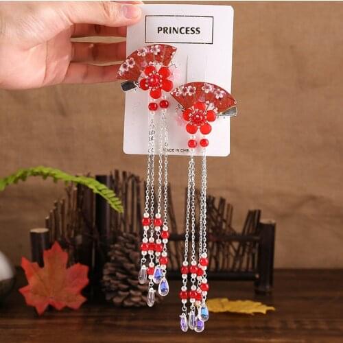 WINYA A pair of princess costumes, hair clips, retro accessories, antique Han clothes, hair accessories, headdresses, fan clips