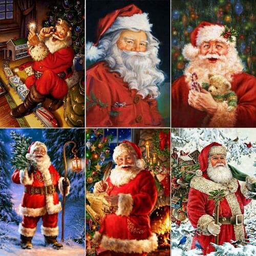 XUEQIXIAOZU Full Santa Claus Square/Round Diamond Painting 5D DIY Diamond Mosaic Home Decoration Gifts 2020 New Explosion