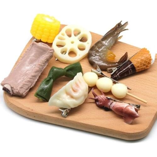 Bobby Pins Simulation Food Shape All-match Adorable Women Cartoon Barrettes Clip Hair Accessories Education Toys For Kids Gift