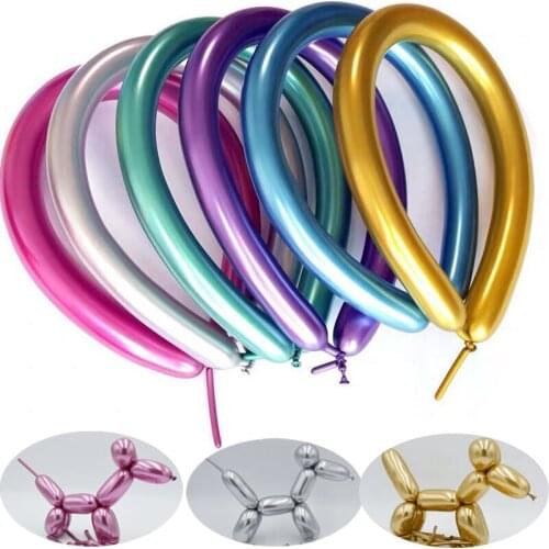 100pcs Long Magic Balloon Mix Color Gold Color Weaving Balloon DIY Birthday Wedding Party Kids Latex Long Toys Decoration Tool
