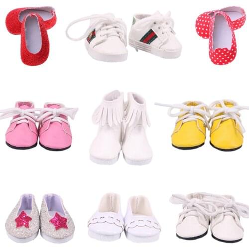 15 Lovely Doll Shoes 5 cm Length For 14.5 Inch Wellie Wishers Doll & 32-34 cm Paola Reina Doll,Toys For Girls