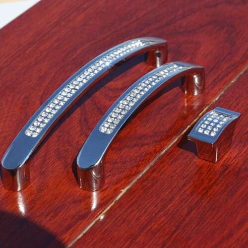 5" fashion deluxe rhinestone dresser door handles glass crystal kitchen cabinet drawer knobs pulls 128mm 96mm modern handles