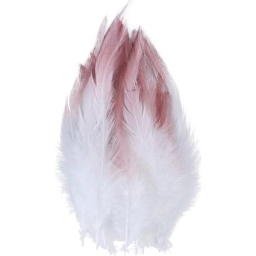50pcs Double Colors Chicken Feather 4-6inch Plume Diy Jewelry Mask Accessory Feathers Crafts