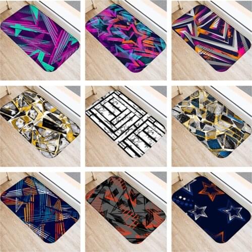 Geometric Printed Doormat Living Rooms Anti-slip Carpet Absorbent Shower Bath Mat Bedroom Kitchen Rug Hallway Welcome Mats