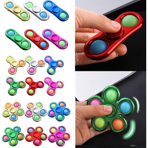 Anti-Stress Pressure Reliever Fidget Spinners Simple Dimple Push Keychain Toys for Adult Kids