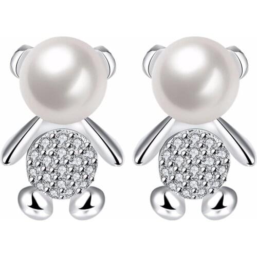 Free Shipping 925 sterling silver jewelry Europe and the United States popular cute Fengke mini lady lady earrings