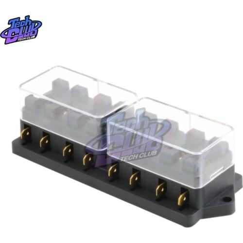 DC 12V 8 Way Circuit Standard ATO Blade Fuse Box Car Fuse Block Holder Box Car Vehicle Circuit Automotive Blade Car Fuse