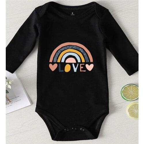 One Piece Bodysuit for Newborns Baby Clothes Cotton Newborn Girl Outfit Winter Printing Love Toddler Jumpsuits Baby Things